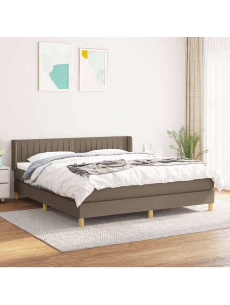 Boxspringbett mit Matratze Taupe 200x200 cm Stoff