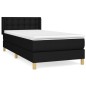 Boxspringbett mit Matratze Schwarz 80x200 cm Stoff