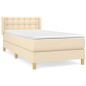 Boxspringbett mit Matratze Creme 90x190 cm Stoff