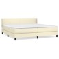 Boxspringbett mit Matratze Creme 200x200 cm Kunstleder