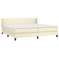 Boxspringbett mit Matratze Creme 200x200 cm Kunstleder