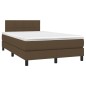 Boxspringbett mit Matratze & LED Dunkelbraun 120x200 cm Stoff