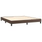 Boxspringbett mit Matratze & LED Braun 160x200 cm Kunstleder