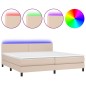 Boxspringbett mit Matratze & LED Cappuccino-Braun 200x200cm