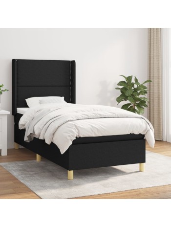 Boxspringbett mit Matratze Schwarz 80x200 cm Stoff