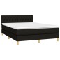 Boxspringbett mit Matratze & LED Schwarz 140x200 cm Stoff