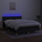 Boxspringbett mit Matratze & LED Schwarz 140x200 cm Stoff