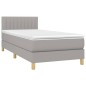 Boxspringbett mit Matratze & LED Hellgrau 80x200 cm Stoff