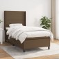 Boxspringbett mit Matratze Dunkelbraun 90x190 cm Stoff