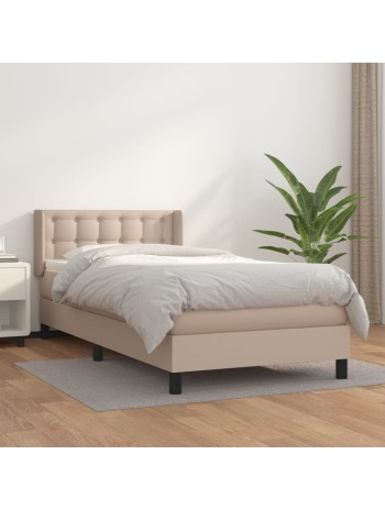 Boxspringbett mit Matratze Cappuccino-Braun 80x200cm Kunstleder