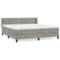 Boxspringbett mit Matratze Hellgrau 160x200 cm Samt