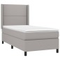 Boxspringbett mit Matratze Hellgrau 90x200 cm Stoff