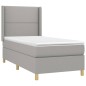 Boxspringbett mit Matratze Hellgrau 90x190 cm Stoff