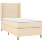 Boxspringbett mit Matratze Creme 90x200 cm Stoff