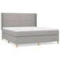 Boxspringbett mit Matratze Hellgrau 180x200 cm Stoff