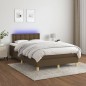 Boxspringbett mit Matratze & LED Dunkelbraun 120x200 cm Stoff