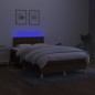 Boxspringbett mit Matratze & LED Dunkelbraun 120x200 cm Stoff