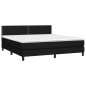 Boxspringbett mit Matratze & LED Schwarz 180x200 cm Stoff