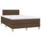 Boxspringbett mit Matratze & LED Dunkelbraun 120x200 cm Stoff