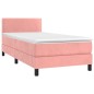 Boxspringbett mit Matratze & LED Rosa 90x190 cm Samt