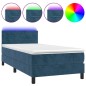 Boxspringbett mit Matratze & LED Dunkelblau 90x190 cm Samt