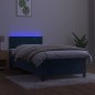 Boxspringbett mit Matratze & LED Dunkelblau 90x190 cm Samt