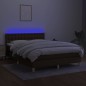 Boxspringbett mit Matratze & LED Dunkelbraun 140x190 cm Stoff