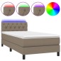 Boxspringbett mit Matratze & LED Taupe 80x200 cm Stoff