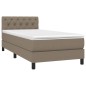 Boxspringbett mit Matratze & LED Taupe 80x200 cm Stoff