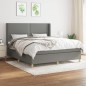 Boxspringbett mit Matratze Dunkelgrau 160x200 cm Stoff