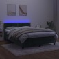 Boxspringbett mit Matratze & LED Dunkelgrün 140x200 cm Samt