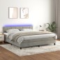 Boxspringbett mit Matratze & LED Hellgrau 160x200 cm Samt