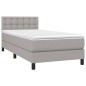 Boxspringbett mit Matratze & LED Hellgrau 80x200 cm Stoff