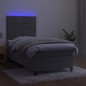 Boxspringbett mit Matratze & LED Hellgrau 80x200 cm Samt