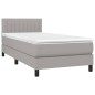 Boxspringbett mit Matratze & LED Hellgrau 90x190 cm Stoff