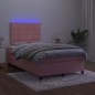 Boxspringbett mit Matratze & LED Rosa 120x200 cm Samt