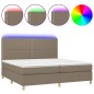 Boxspringbett mit Matratze & LED Taupe 200x200 cm Stoff