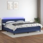 Boxspringbett mit Matratze & LED Blau 200x200 cm Stoff