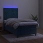 Boxspringbett mit Matratze & LED Dunkelblau 80x200 cm Samt