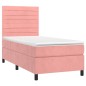 Boxspringbett mit Matratze & LED Rosa 90x200 cm Samt