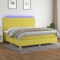 Boxspringbett mit Matratze & LED Grün 200x200 cm Stoff