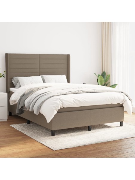 Boxspringbett mit Matratze Taupe 140x200 cm Stoff