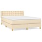 Boxspringbett mit Matratze Creme 140x200 cm Stoff