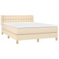 Boxspringbett mit Matratze Creme 140x200 cm Stoff