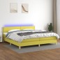 Boxspringbett mit Matratze & LED Grün 200x200 cm Stoff