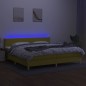 Boxspringbett mit Matratze & LED Grün 200x200 cm Stoff