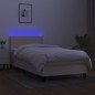 Boxspringbett mit Matratze & LED Creme 80x200 cm Stoff