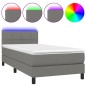 Boxspringbett mit Matratze & LED Dunkelgrau 80x200 cm Stoff