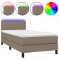 Boxspringbett mit Matratze & LED Taupe 100x200 cm Stoff