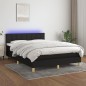 Boxspringbett mit Matratze & LED Schwarz 140x190 cm Stoff